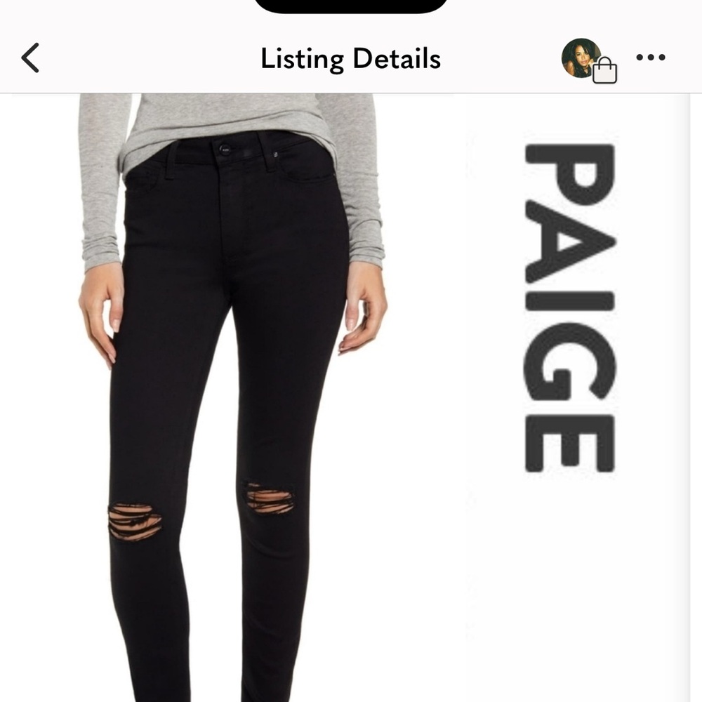 PAIGE Hoxton Skinny Ankle Jeans with Distressed Knees Size 29